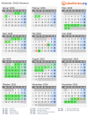 Kalender 2026 mit Ferien und Feiertagen Bremen