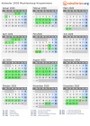 Kalender 2026 mit Ferien und Feiertagen Mecklenburg-Vorpommern