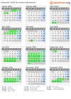 Kalender 2026 mit Ferien und Feiertagen Nordrhein-Westfalen