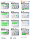 Kalender 2026 mit Ferien und Feiertagen Schleswig-Holstein