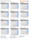 Kalender 2026 mit Ferien und Feiertagen Frankreich