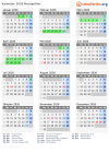 Kalender 2026 mit Ferien und Feiertagen Montpellier