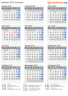 Kalender 2026 mit Ferien und Feiertagen Georgien