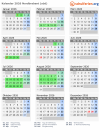 Kalender 2026 mit Ferien und Feiertagen Nordbrabant (süd)