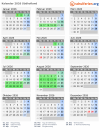 Kalender 2026 mit Ferien und Feiertagen Südholland