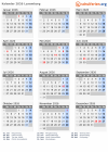 Kalender 2026 mit Ferien und Feiertagen Luxemburg