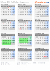 Kalender 2026 mit Ferien und Feiertagen Mecklenburg-Vorpommern