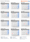Kalender 2026 mit Ferien und Feiertagen Mexiko