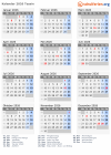 Kalender 2026 mit Ferien und Feiertagen Tessin