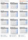 Kalender 2026 mit Ferien und Feiertagen Serbien