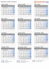 Kalender 2026 mit Ferien und Feiertagen Thailand