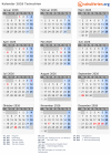 Kalender 2026 mit Ferien und Feiertagen Tschechien