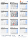 Kalender 2026 mit Ferien und Feiertagen Tunesien