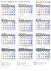 Kalender 2027 mit Ferien und Feiertagen Australisches Hauptstadtterritorium