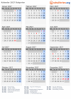 Kalender 2027 mit Ferien und Feiertagen Bulgarien