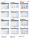 Kalender 2027 mit Ferien und Feiertagen Aalborg