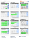 Kalender 2027 mit Ferien und Feiertagen Hamburg