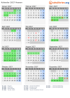 Kalender 2027 mit Ferien und Feiertagen Hessen