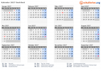 Kalender 2027 mit Ferien und Feiertagen Dschibuti