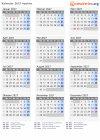 Kalender 2027 mit Ferien und Feiertagen Apulien