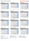 Kalender 2027 mit Ferien und Feiertagen Kirgisistan