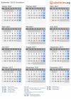 Kalender 2027 mit Ferien und Feiertagen Kroatien