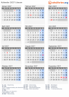 Kalender 2027 mit Ferien und Feiertagen Litauen