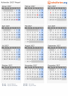 Kalender 2027 mit Ferien und Feiertagen Nepal