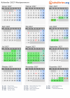 Kalender 2027 mit Ferien und Feiertagen Westpommern