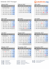 Kalender 2027 mit Ferien und Feiertagen Portugal