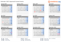 Kalender 2027 mit Ferien und Feiertagen Appenzell Ausserrhoden