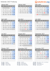 Kalender 2027 mit Ferien und Feiertagen Freiburg
