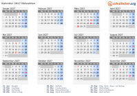 Kalender 2027 mit Ferien und Feiertagen Nidwalden
