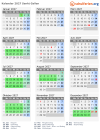 Kalender 2027 mit Ferien und Feiertagen Sankt Gallen