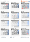 Kalender 2027 mit Ferien und Feiertagen Waadt