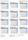 Kalender 2027 mit Ferien und Feiertagen Wallis