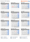 Kalender 2027 mit Ferien und Feiertagen Serbien