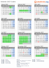 Kalender 2027 mit Ferien und Feiertagen Crudim