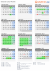 Kalender 2027 mit Ferien und Feiertagen Melnik