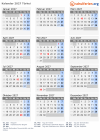 Kalender 2027 mit Ferien und Feiertagen Türkei