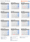 Kalender 2028 mit Ferien und Feiertagen Albanien