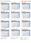 Kalender 2028 mit Ferien und Feiertagen Algerien