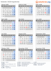 Kalender 2028 mit Ferien und Feiertagen Argentinien