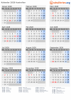 Kalender 2028 mit Ferien und Feiertagen Australien