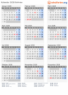 Kalender 2028 mit Ferien und Feiertagen Bolivien