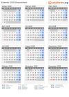 Kalender 2028 mit Ferien und Feiertagen Deutschland