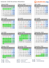 Kalender 2028 mit Ferien und Feiertagen Nordrhein-Westfalen