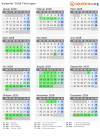 Kalender 2028 mit Ferien und Feiertagen Thüringen