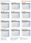 Kalender 2028 mit Ferien und Feiertagen Guyana