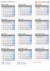 Kalender 2028 mit Ferien und Feiertagen Irland